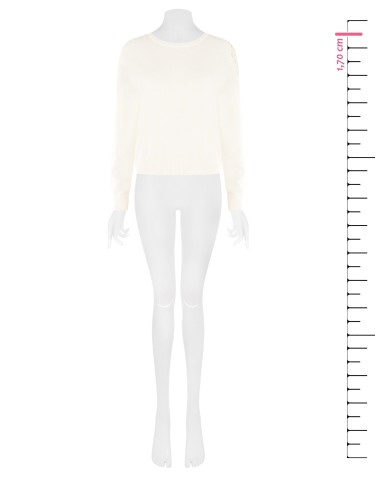 Pull fin en mélange de viscose et de laine avec empiècement en crochet sur l’épaule Rinascimento