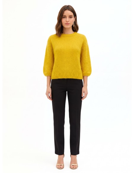 Pull oversize en mélange de mohair à manches 3/4 Rinascimento