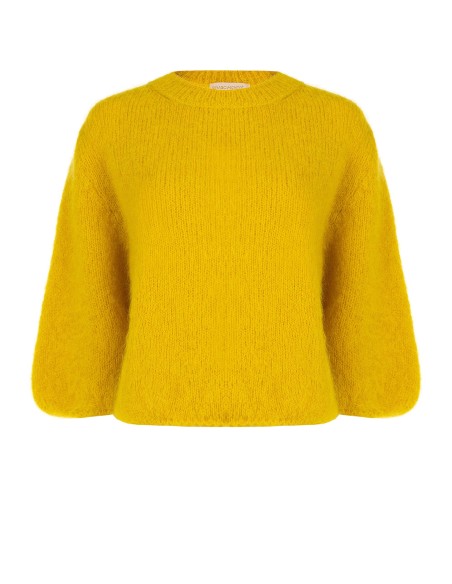 Pull oversize en mélange de mohair à manches 3/4 Rinascimento