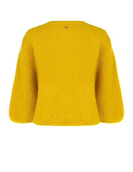Pull oversize en mélange de mohair à manches 3/4 Rinascimento
