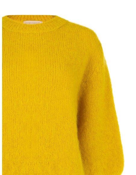 Pull oversize en mélange de mohair à manches 3/4 Rinascimento