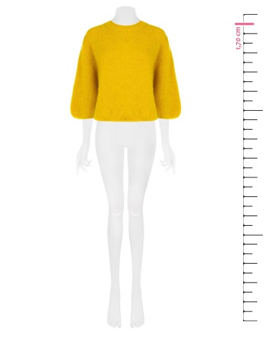 Pull oversize en mélange de mohair à manches 3/4 Rinascimento