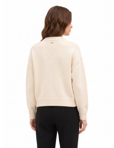 Pull oversize en mélange de viscose et de laine avec logo RR tressé en relief Rinascimento 2
