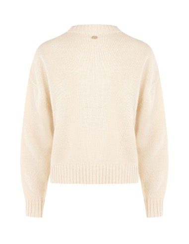 Pull oversize en mélange de viscose et de laine avec logo RR tressé en relief Rinascimento