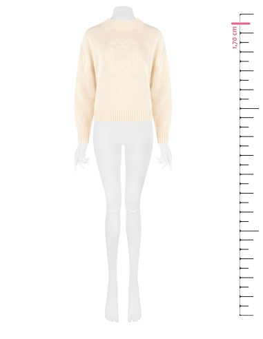 Pull oversize en mélange de viscose et de laine avec logo RR tressé en relief Rinascimento