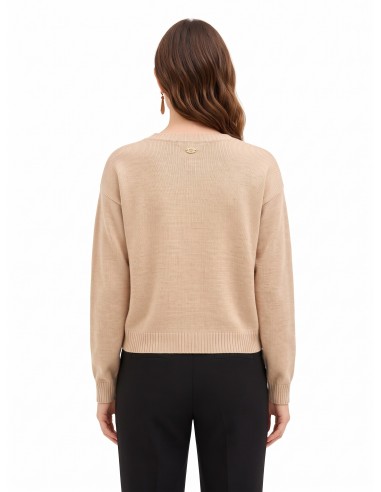 Pull en mélange de viscose et de laine à motif losanges avec lurex Rinascimento