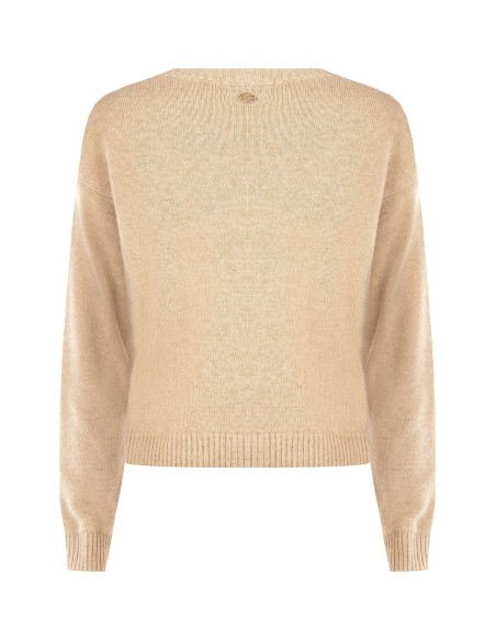 Pull en mélange de viscose et de laine à motif losanges avec lurex Rinascimento