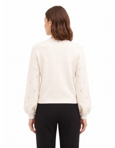Pull en viscose mélangée avec cristaux et perles Rinascimento 2