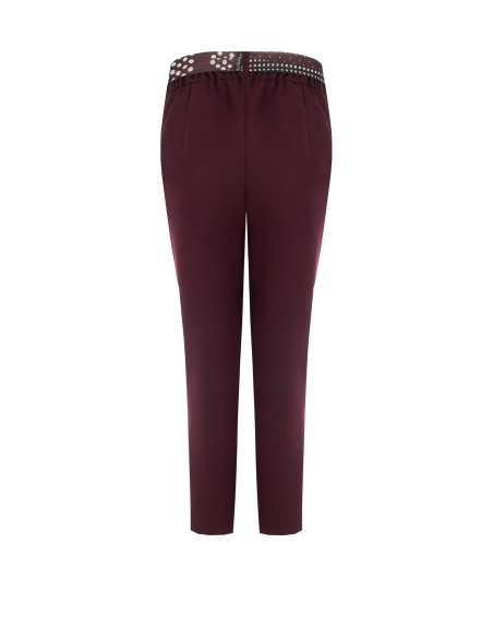 Pantalon skinny en polyviscose avec élastique au dos et foulard logoté Rinascimento