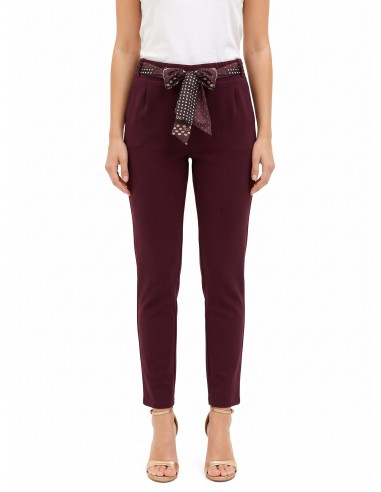 Pantalon skinny en polyviscose avec élastique au dos et foulard logoté Rinascimento