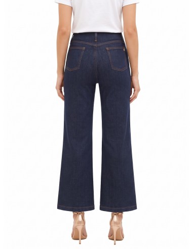 Wide leg cropped stretchjeans in Zero-wassing – Rinascimento