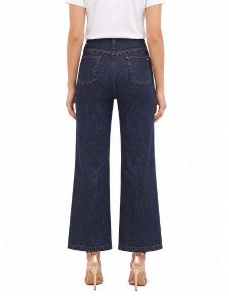 Jeans larges cropped stretch, délavage zéro, Rinascimento