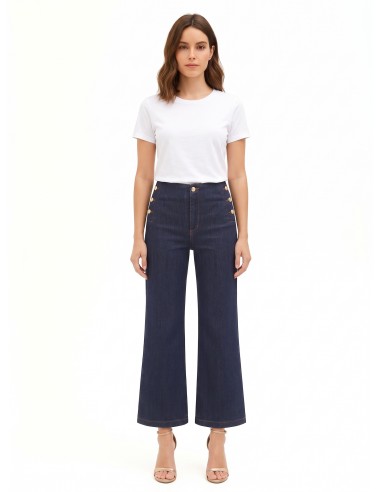 Jeans larges cropped stretch, délavage zéro, Rinascimento