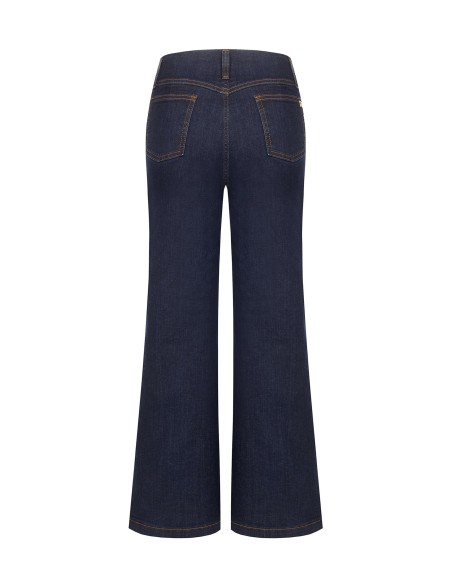 Jeans larges cropped stretch, délavage zéro, Rinascimento