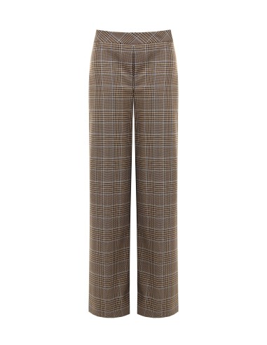 Pantalon palazzo à carreaux en polyviscose sans poches Rinascimento