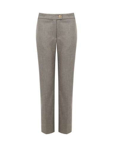 Pantalon droit à rayures brodées Rinascimento
