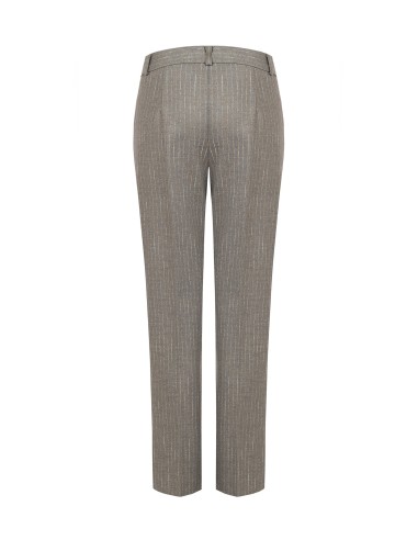 Pantalon droit à rayures brodées Rinascimento