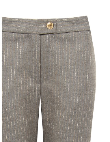 Pantalon droit à rayures brodées Rinascimento