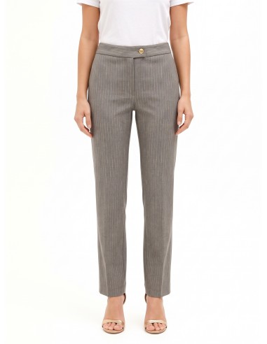 Pantalon droit à rayures brodées Rinascimento