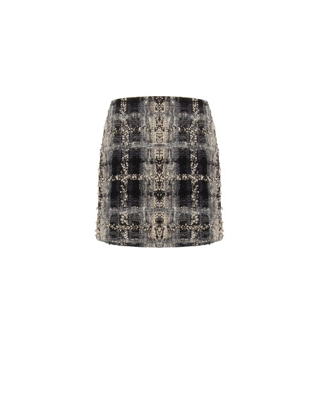 Mini-jupe en tweed bouclé avec Lurex Rinascimento