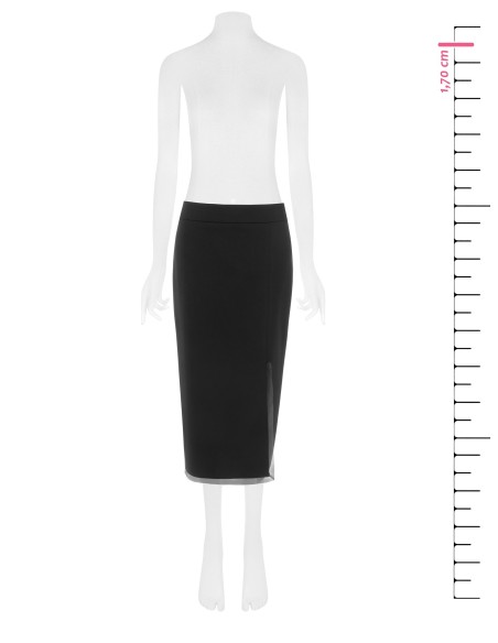 Jupe crayon en crêpe scuba avec bords en tulle Rinascimento