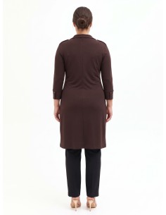 Robe curvy en jersey style polo avec col en V et fronces centrales Rinascimento Curvy 2