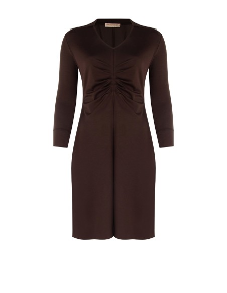 Robe curvy en jersey style polo avec col en V et fronces centrales Rinascimento Curvy