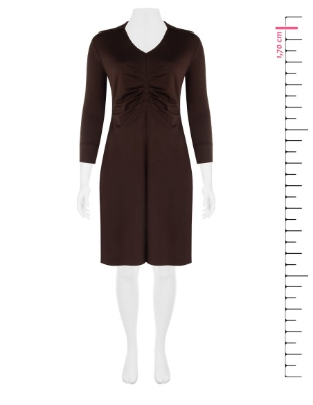 Curvy-jurk van jersey in polostijl met V-hals en centrale rimpeldetail van Rinascimento Curvy