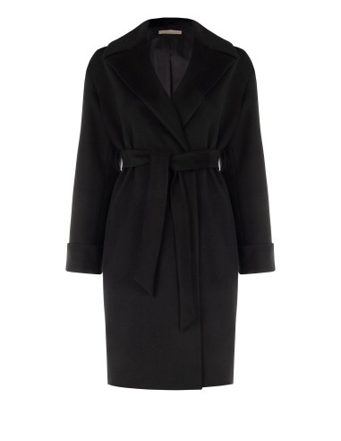 Lange curvy jas van stof met afneembare manchetten en kraag van synthetische bont van Rinascimento Curvy