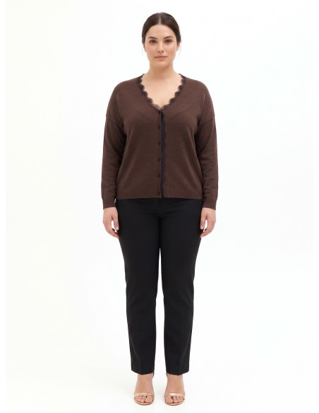 Curvy cardigan met kanten inzetstukken Rinascimento Curvy