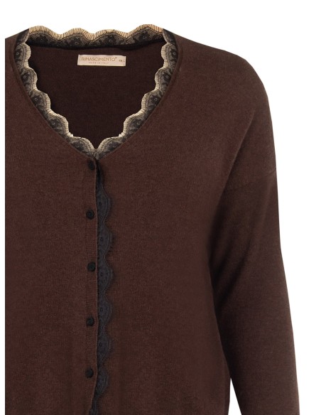 Cardigan pull grande taille avec empiècements en dentelle Rinascimento Curvy