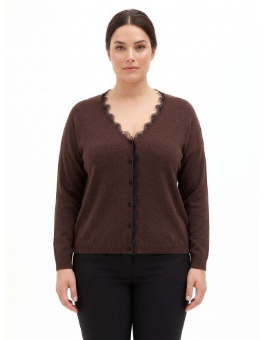 Cardigan pull grande taille avec empiècements en dentelle Rinascimento Curvy