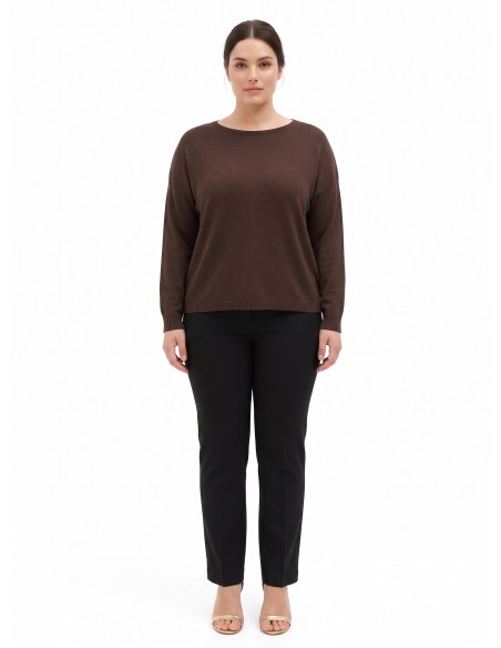 Pull ample pour femme ronde à col bateau Rinascimento Curvy