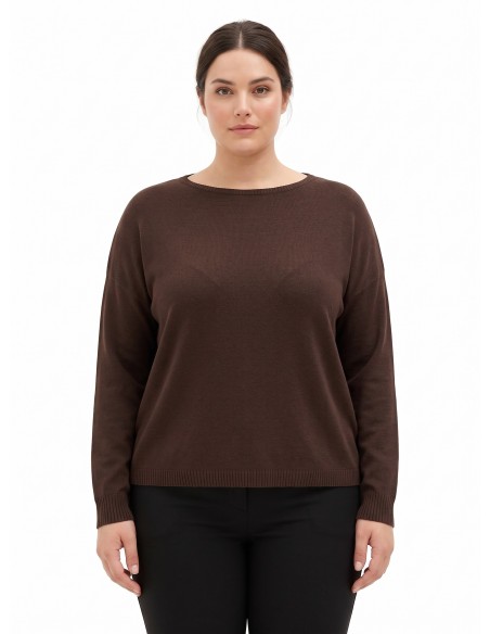 Pull ample pour femme ronde à col bateau Rinascimento Curvy