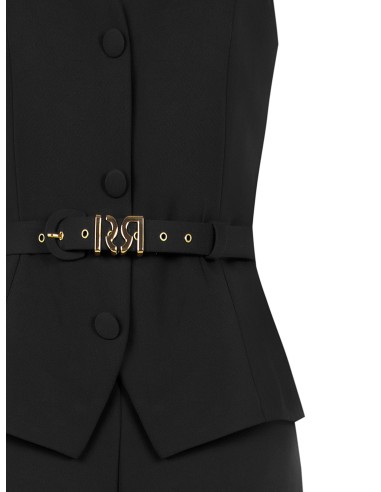 Combinaison intégrale en tissu cady effet 2 pièces, avec ceinture rigide assortie et boucle ornée du logo RR Rinascimento