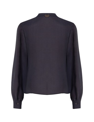 Blouse fluide en lyocell à col V et volant Rinascimento