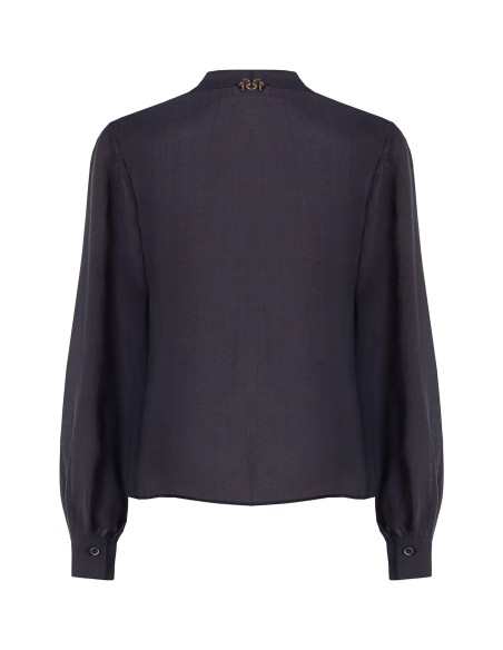 Blouse fluide en lyocell à col V et volant Rinascimento