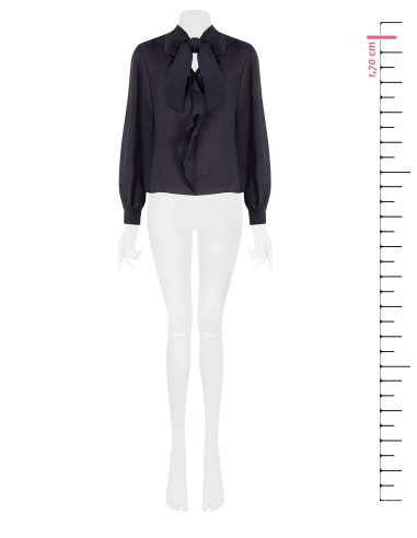 Blouse fluide en lyocell à col V et volant Rinascimento