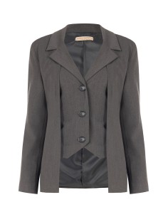 Blazerjack van polyester-viscose met 2-in-1-effect: jasje en gilet van Rinascimento