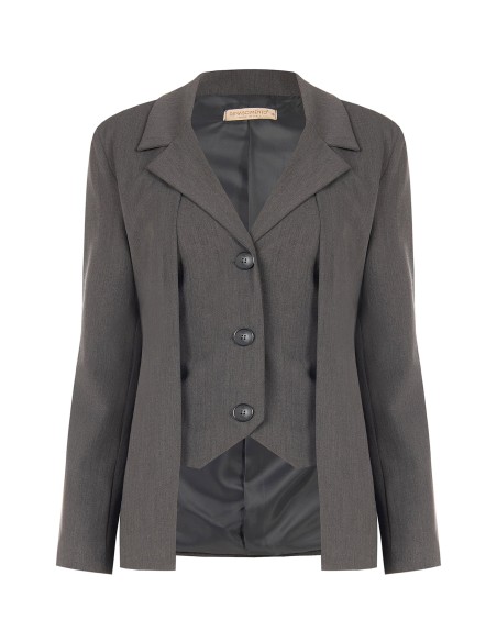 Veste blazer en polyviscose effet 2-en-1, veste et gilet Rinascimento