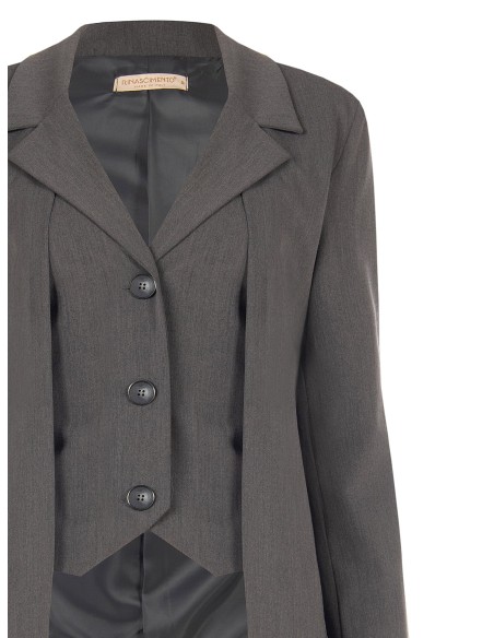 Veste blazer en polyviscose effet 2-en-1, veste et gilet Rinascimento