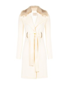 Manteau long en drap avec passants métalliques et ceinture assortie Rinascimento