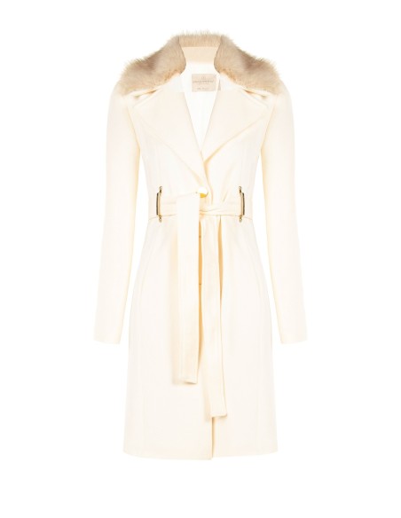 Manteau long en drap avec passants métalliques et ceinture assortie Rinascimento