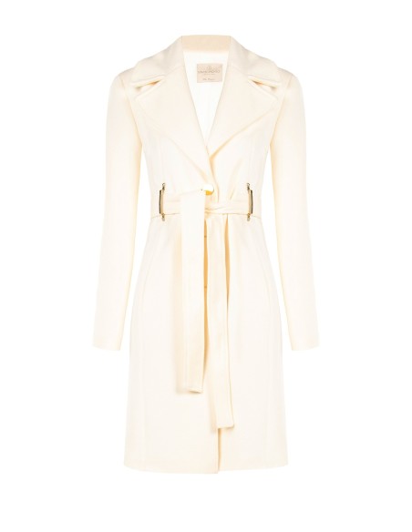 Manteau long en drap avec passants métalliques et ceinture assortie Rinascimento
