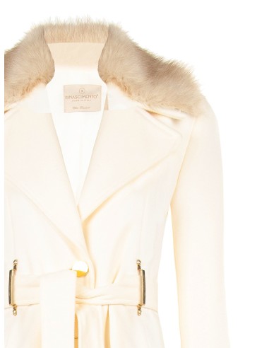 Manteau long en drap avec passants métalliques et ceinture assortie Rinascimento