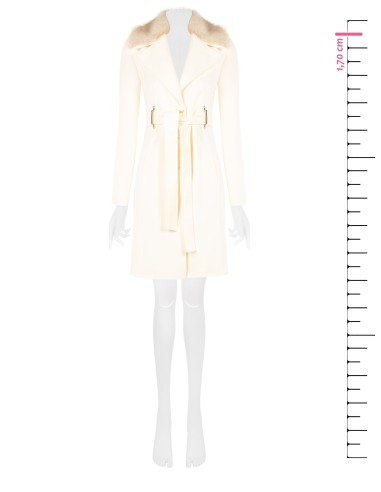 Manteau long en drap avec passants métalliques et ceinture assortie Rinascimento