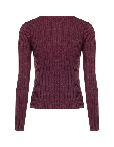 Nauwsluitende trui met brede ribbels en lurex van Rinascimento