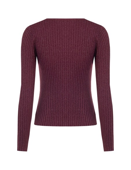 Pull moulant à larges côtes avec lurex Rinascimento