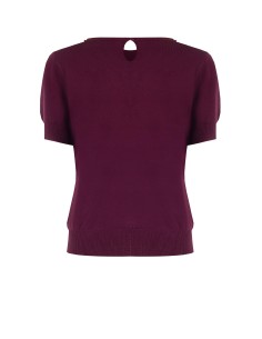 Pull à manches courtes en mélange de viscose avec cristaux cabochon Rinascimento 2