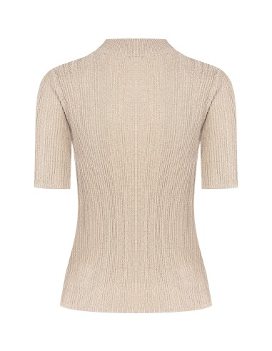 Top ajusté en fil lurex avec boutons au col Rinascimento